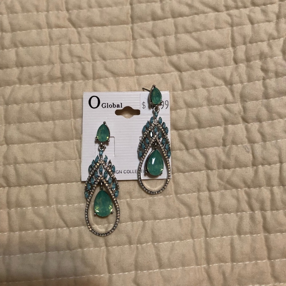 Aqua dainty earrings